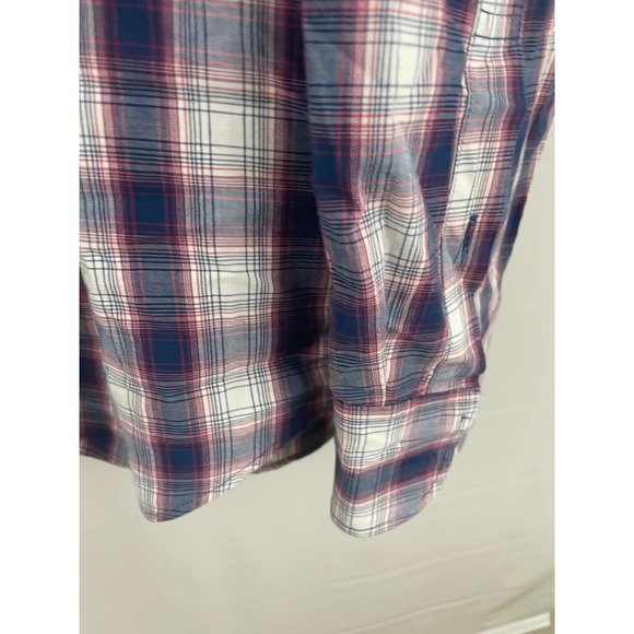 J. Crew Size XL men’s  Plaid Button Down Shirt Long Sleeve Blue White 98% Cotton - Picture 5 of 6